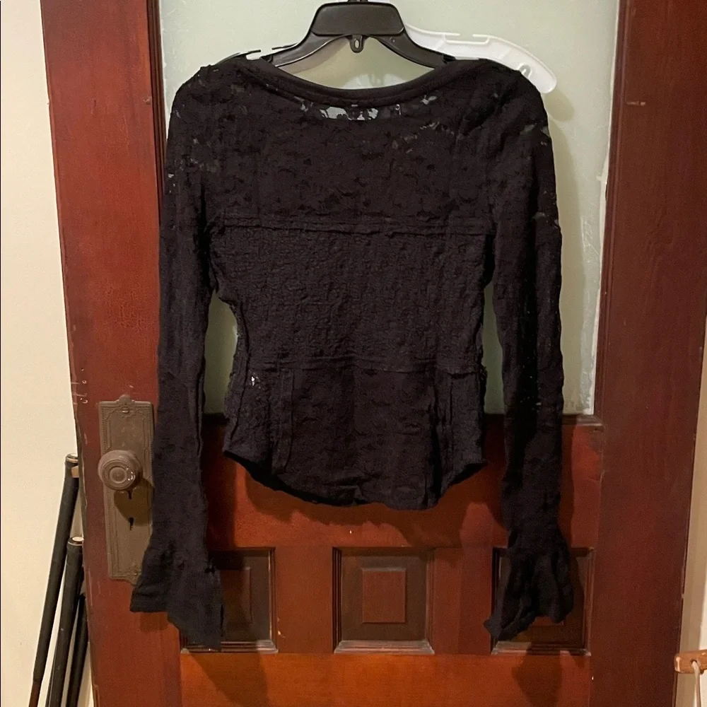 Free People Black Lace Women's Top